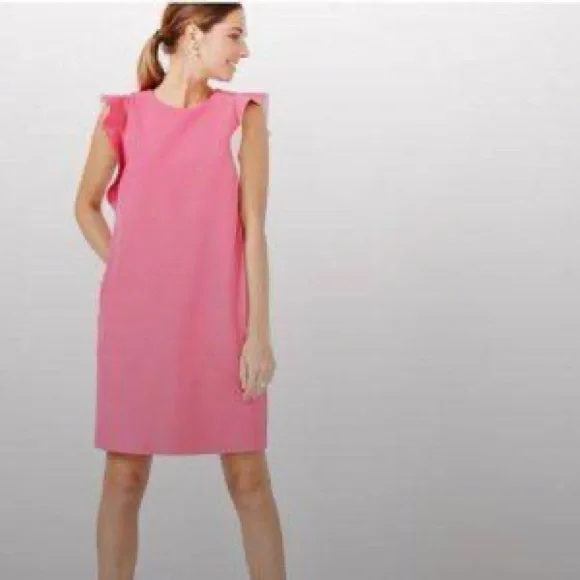 RW&CO. Pink Sheath Mini Dress with Flutter Sleeves - Picture 2 of 4